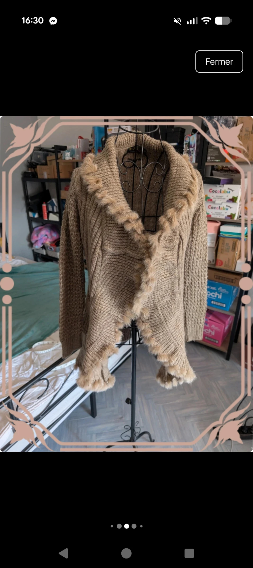 Magnifique Gilet beige en maille avec détails fourrure - LPC Girls - Taille 32 (XS)